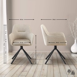 Silla Tipton en tela color topo