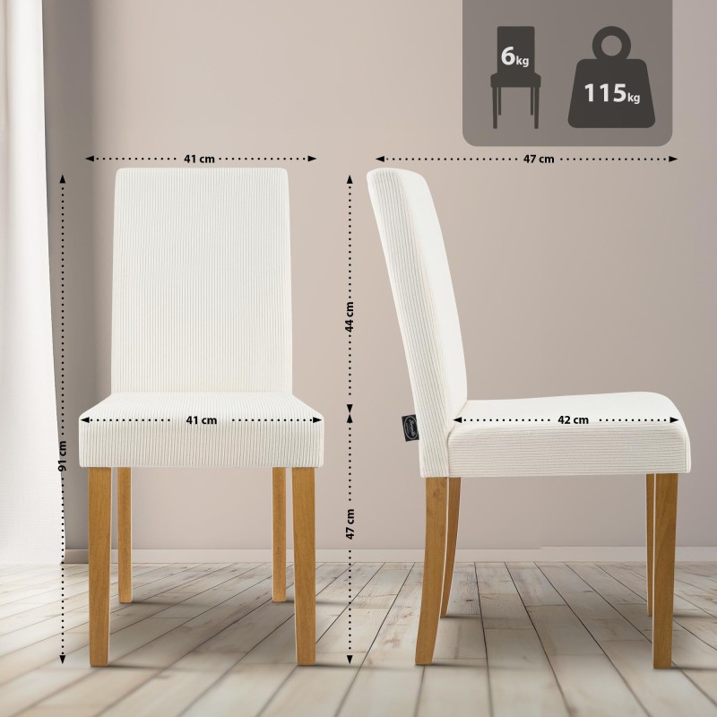 Silla de comedor Ina Cord color crema claro antiguo