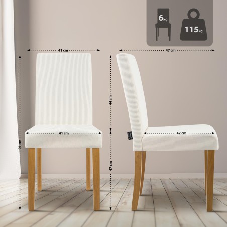 Silla de comedor Ina Cord color crema claro antiguo