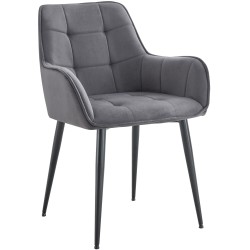 Silla de comedor Ferndale de terciopelo gris oscuro