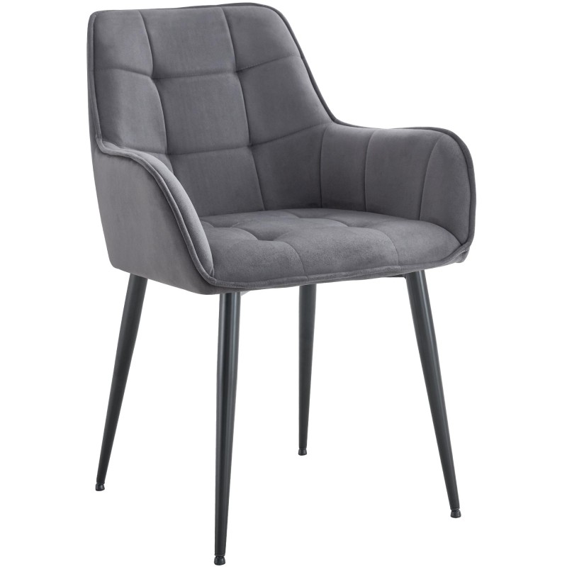 Silla de comedor Ferndale de terciopelo gris oscuro
