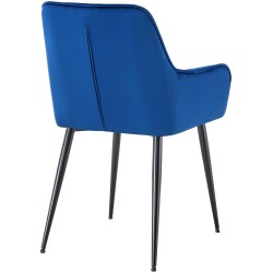 Silla de comedor Ferndale de terciopelo azul oscuro