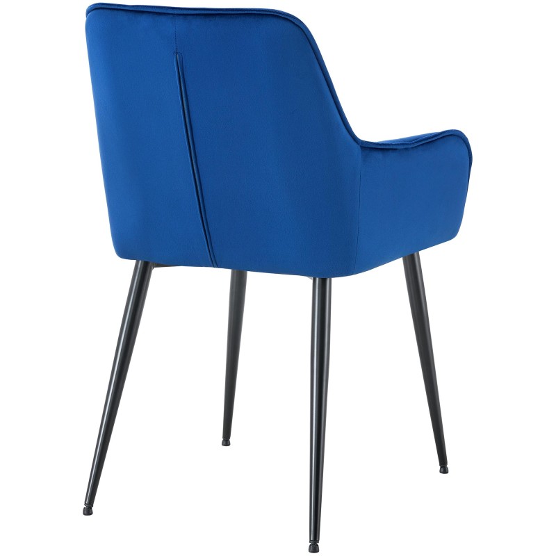 Silla de comedor Ferndale de terciopelo azul oscuro