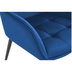 Silla de comedor Ferndale de terciopelo azul oscuro