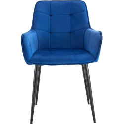 Silla de comedor Ferndale de terciopelo azul oscuro