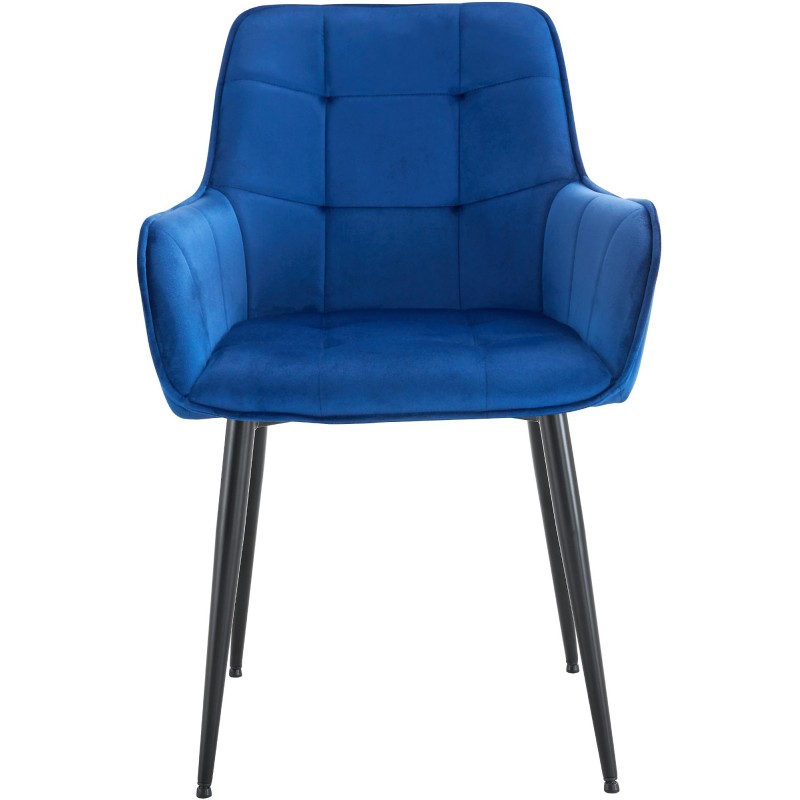 Silla de comedor Ferndale de terciopelo azul oscuro