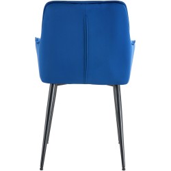 Silla de comedor Ferndale de terciopelo azul oscuro