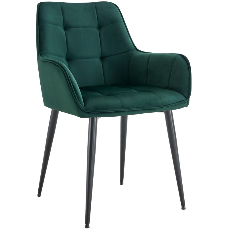 Silla de comedor Ferndale de terciopelo verde oscuro