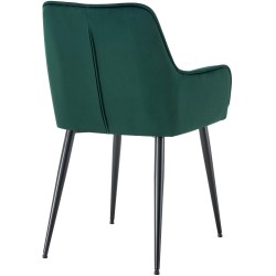Silla de comedor Ferndale de terciopelo verde oscuro