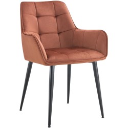 Silla de comedor de terciopelo marrón Ferndale