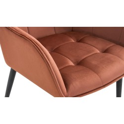 Silla de comedor de terciopelo marrón Ferndale