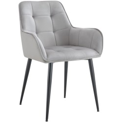 Silla de comedor Ferndale de terciopelo gris claro