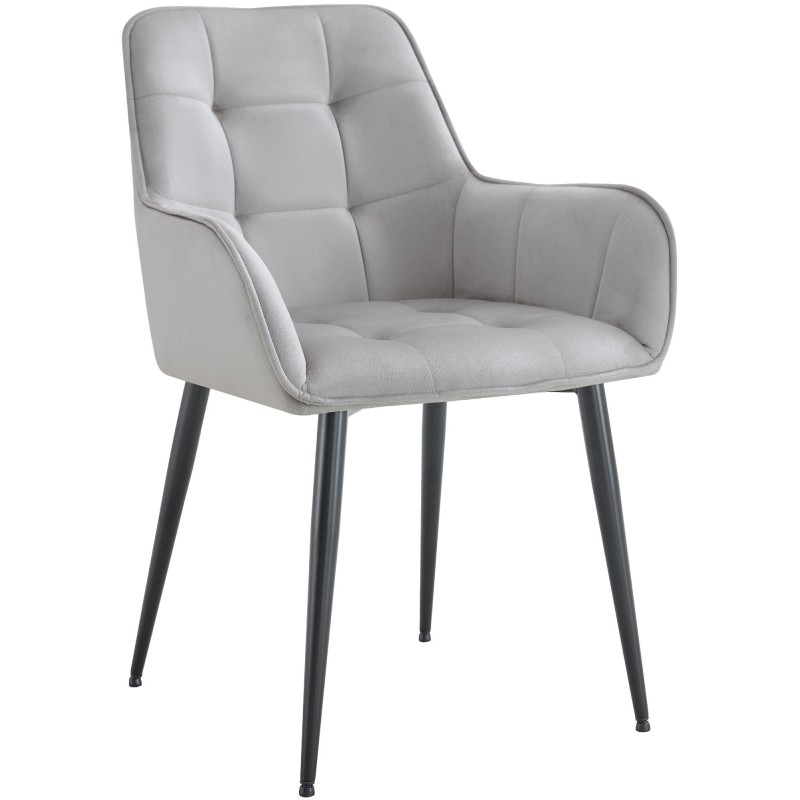 Silla de comedor Ferndale de terciopelo gris claro
