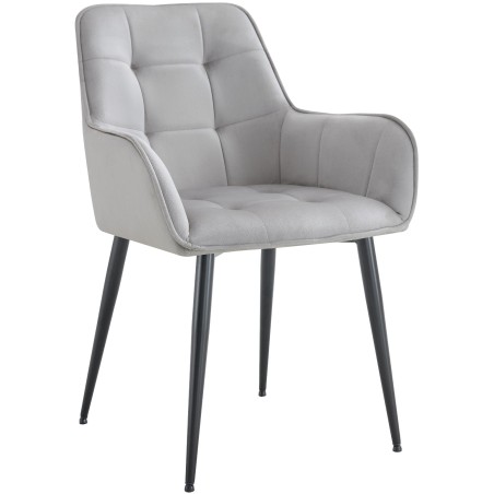 Silla de comedor Ferndale de terciopelo gris claro