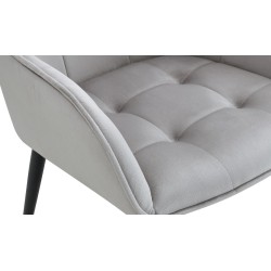 Silla de comedor Ferndale de terciopelo gris claro