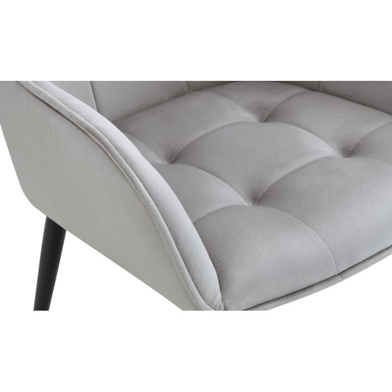Silla de comedor Ferndale de terciopelo gris claro