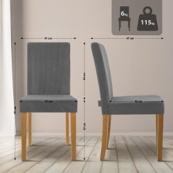 Silla de comedor Ina Cord en gris claro antiguo