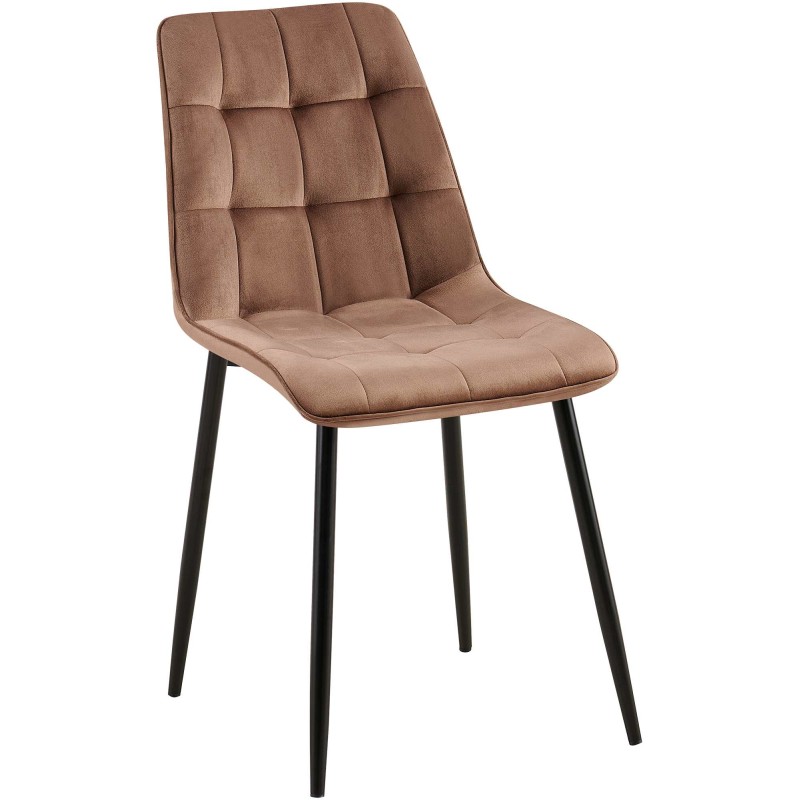 Silla de comedor Gifford de terciopelo marrón