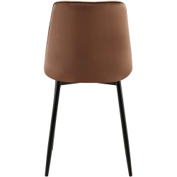 Silla de comedor Gifford de terciopelo marrón