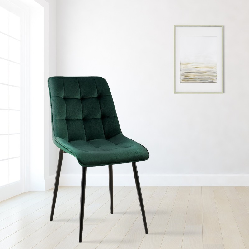 Silla de comedor Gifford de terciopelo verde