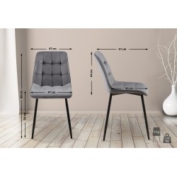 Silla de comedor Gifford de terciopelo gris oscuro
