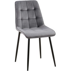 Silla de comedor Gifford de terciopelo gris oscuro