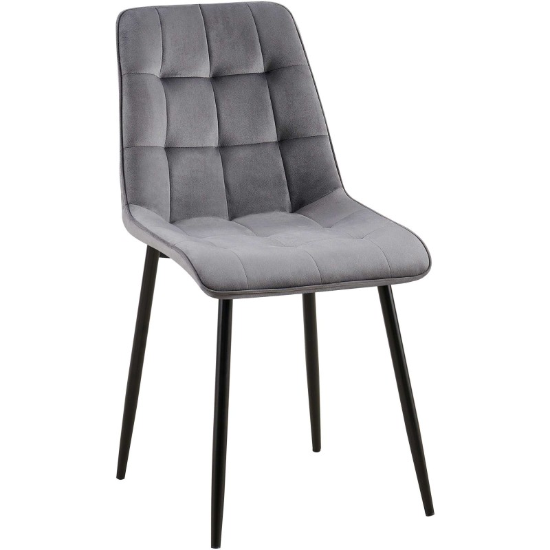 Silla de comedor Gifford de terciopelo gris oscuro