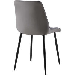 Silla de comedor Gifford de terciopelo gris oscuro