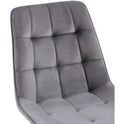 Silla de comedor Gifford de terciopelo gris oscuro
