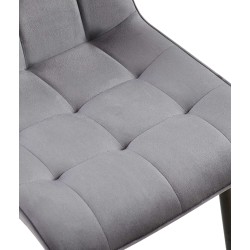 Silla de comedor Gifford de terciopelo gris oscuro