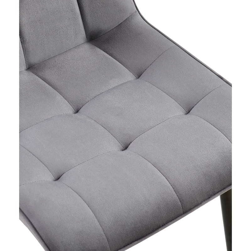 Silla de comedor Gifford de terciopelo gris oscuro