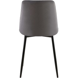 Silla de comedor Gifford de terciopelo gris oscuro