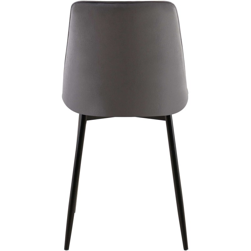 Silla de comedor Gifford de terciopelo gris oscuro