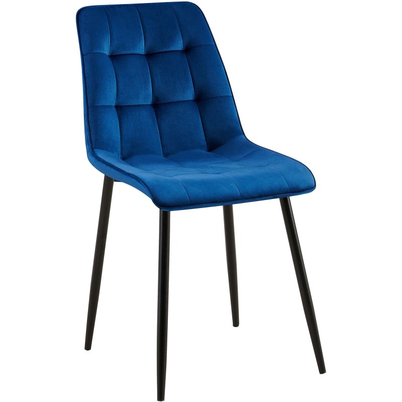 Silla de comedor Gifford de terciopelo azul oscuro