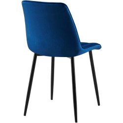 Silla de comedor Gifford de terciopelo azul oscuro