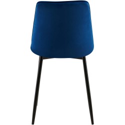 Silla de comedor Gifford de terciopelo azul oscuro