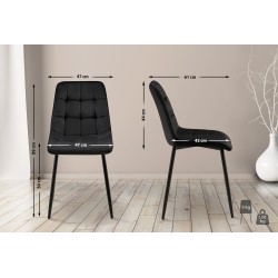 Silla de comedor Gifford de terciopelo negro