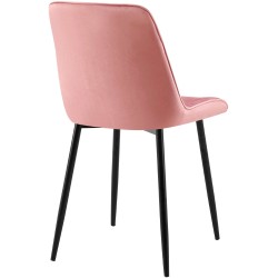 Silla de comedor Gifford de terciopelo rosa