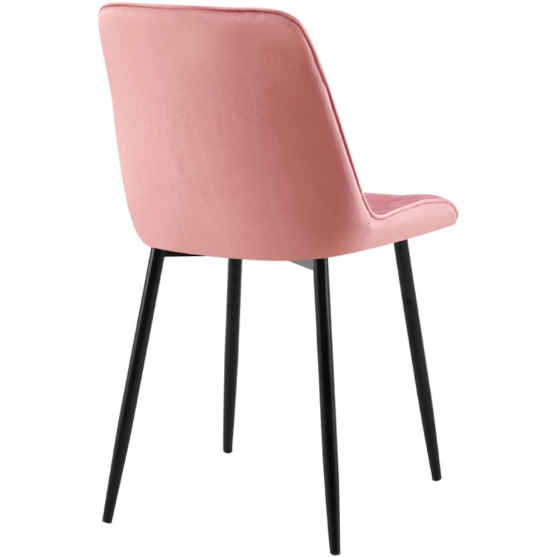 Silla de comedor Gifford de terciopelo rosa