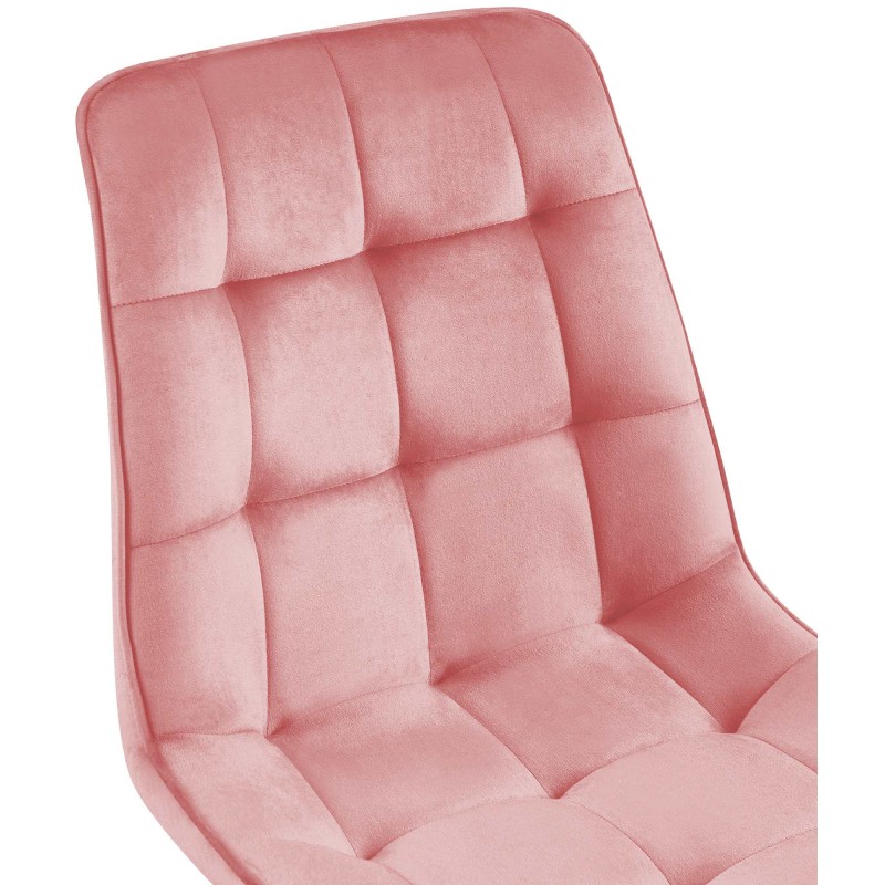 Silla de comedor Gifford de terciopelo rosa