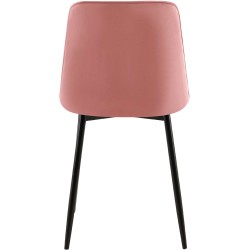 Silla de comedor Gifford de terciopelo rosa