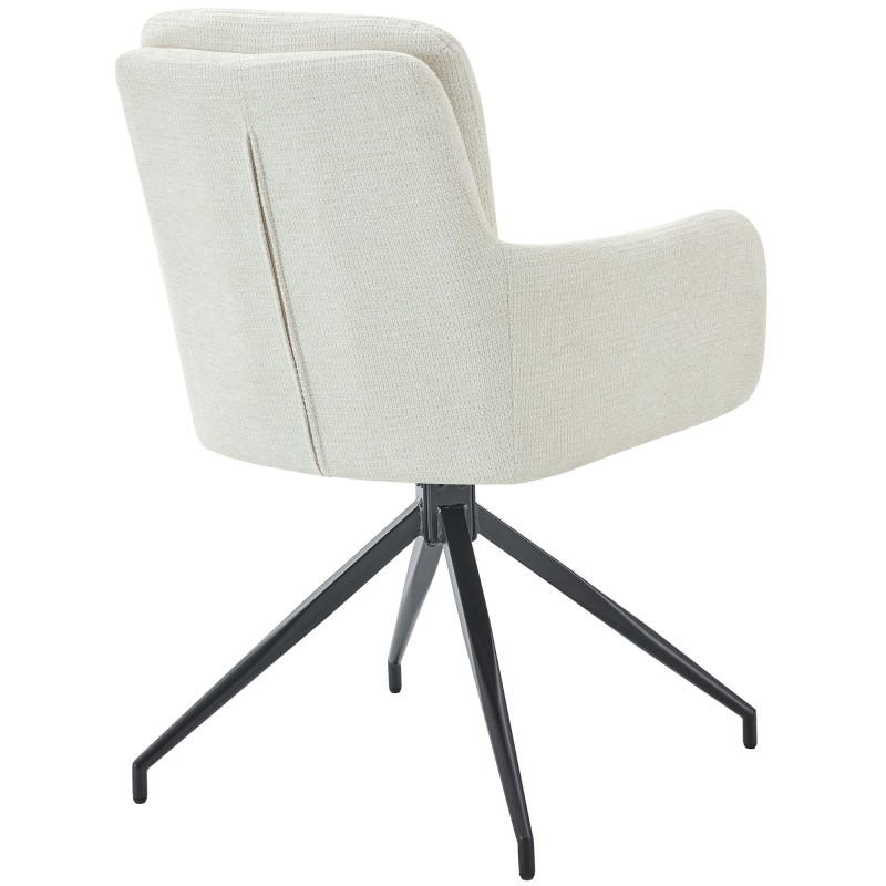 Silla de comedor Pickett en tela color crema