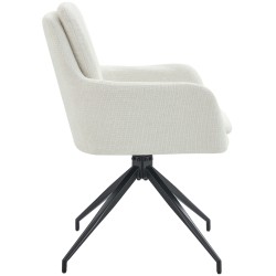 Silla de comedor Pickett en tela color crema