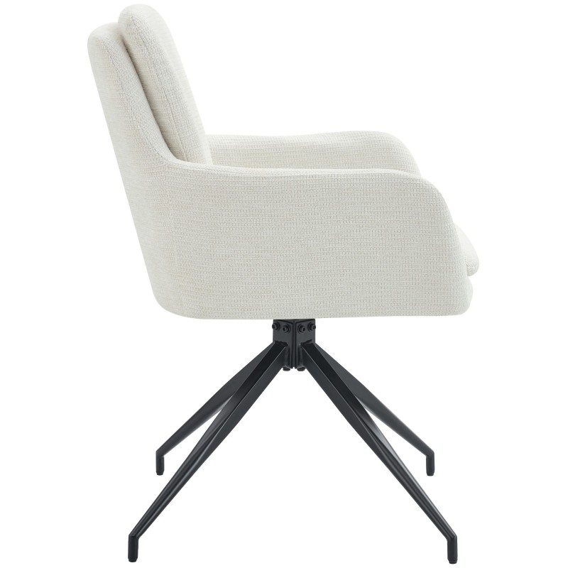 Silla de comedor Pickett en tela color crema