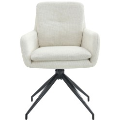 Silla de comedor Pickett en tela color crema