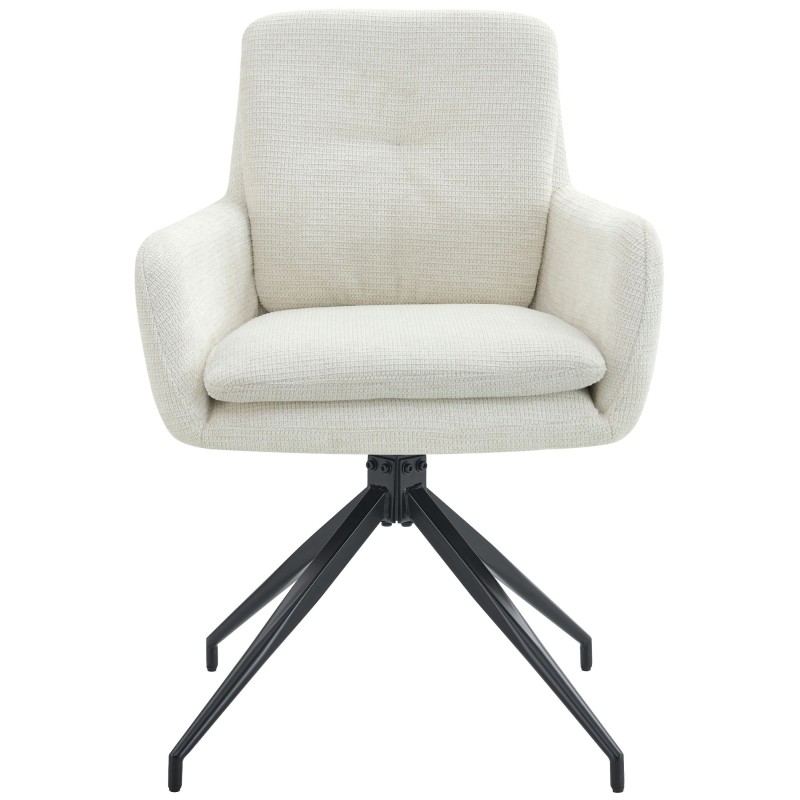 Silla de comedor Pickett en tela color crema