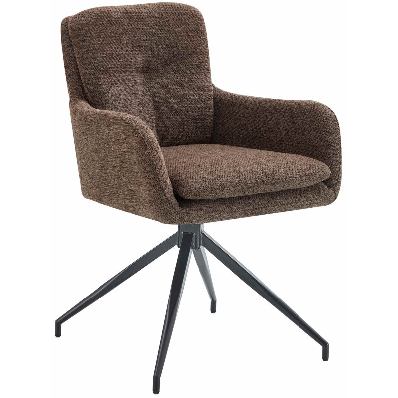 Silla de comedor Pickett en tela marrón