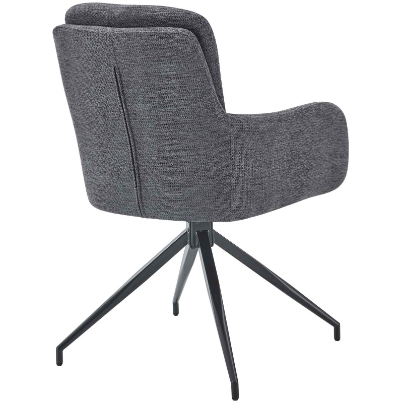 Silla de comedor Pickett en tela gris oscuro