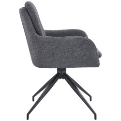 Silla de comedor Pickett en tela gris oscuro