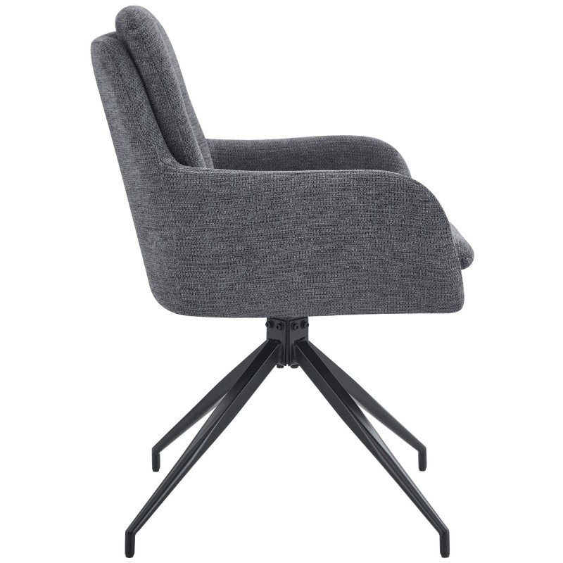 Silla de comedor Pickett en tela gris oscuro